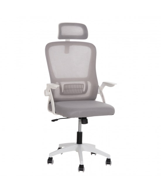 ΚΑΡΕΚΛΑ ΓΡΑΦΕΙΟΥ BLAZER HM1205.02 ΓΚΡΙ MESH-ΛΕΥΚΟΣ ΣΚΕΛΕΤΟΣ 60x58x110-130Υεκ.