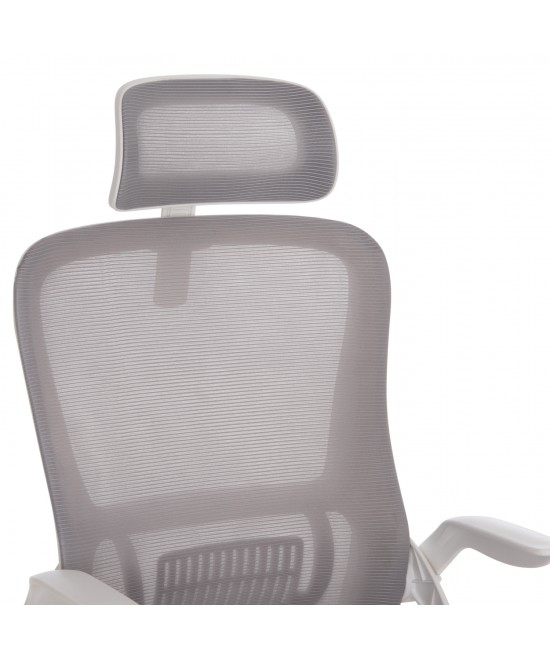 ΚΑΡΕΚΛΑ ΓΡΑΦΕΙΟΥ BLAZER HM1205.02 ΓΚΡΙ MESH-ΛΕΥΚΟΣ ΣΚΕΛΕΤΟΣ 60x58x110-130Υεκ.