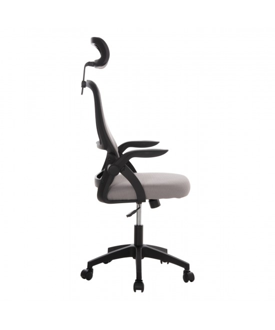 ΚΑΡΕΚΛΑ ΓΡΑΦΕΙΟΥ BLAZER HM1205.05 ΓΚΡΙ MESH-ΜΑΥΡΟΣ ΣΚΕΛΕΤΟΣ 60x58x110-130Υεκ.