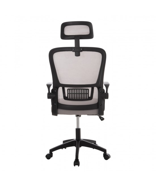 ΚΑΡΕΚΛΑ ΓΡΑΦΕΙΟΥ BLAZER HM1205.05 ΓΚΡΙ MESH-ΜΑΥΡΟΣ ΣΚΕΛΕΤΟΣ 60x58x110-130Υεκ.