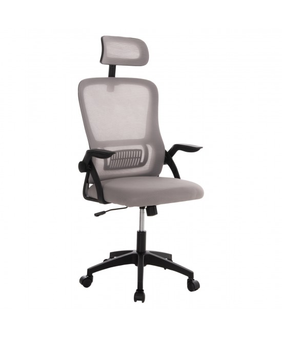 ΚΑΡΕΚΛΑ ΓΡΑΦΕΙΟΥ BLAZER HM1205.05 ΓΚΡΙ MESH-ΜΑΥΡΟΣ ΣΚΕΛΕΤΟΣ 60x58x110-130Υεκ.