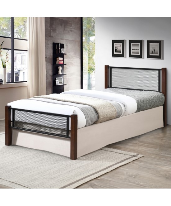ΚΡΕΒΑΤΙ ΜΟΝΟ & ΣΤΡΩΜΑ RAYVEN HM21335 ΜΕΤΑΛΛΟ & ΞΥΛΟ ΣΕ DIRTY OAK--ΣΤΡΩΜΑ 90x190εκ