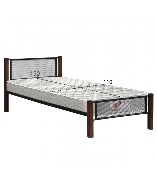 ΚΡΕΒΑΤΙ ΜΟΝΟ & ΣΤΡΩΜΑ RAYVEN HM21335 ΜΕΤΑΛΛΟ & ΞΥΛΟ ΣΕ DIRTY OAK--ΣΤΡΩΜΑ 90x190εκ