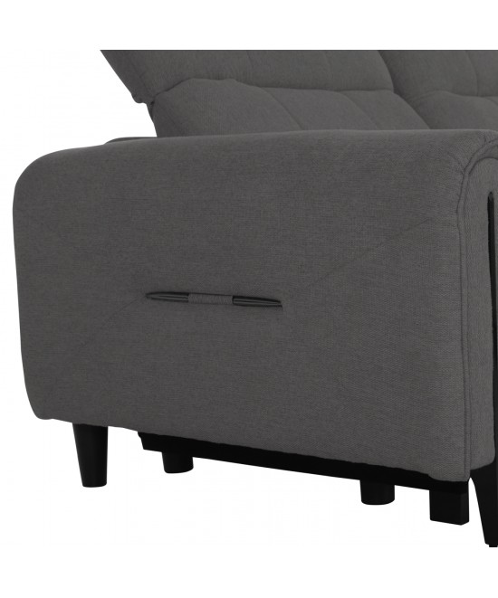 ΓΩΝΙΑΚΟΣ ΚΑΝΑΠΕΣ ΜΕ RECLINE ORACLE HM3290.01 ΓΚΡΙ ΥΦΑΣΜΑ 260x260x90(κάθισμα)x94Υεκ.