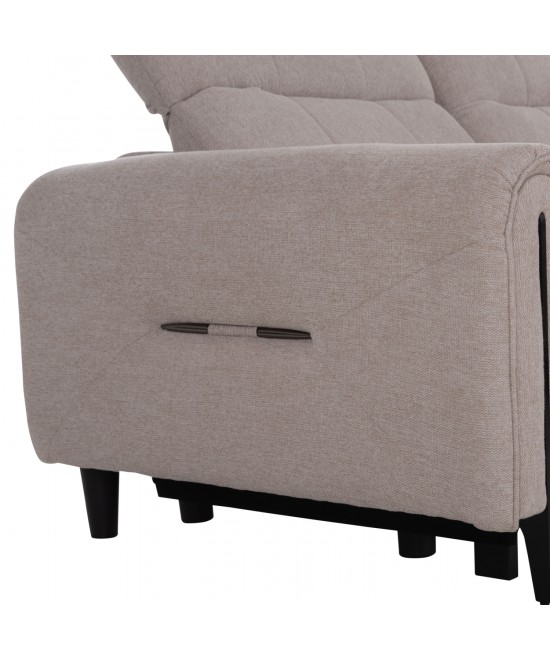 ΓΩΝΙΑΚΟΣ ΚΑΝΑΠΕΣ ΜΕ RECLINE ORACLE HM3290.02 ΜΠΕΖ ΥΦΑΣΜΑ 260x260x90(κάθισμα)x94Υεκ.