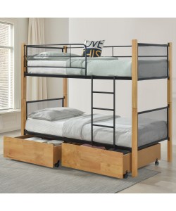 ΚΡΕΒΑΤΙ ΚΟΥΚΕΤΑ ΜΕ 2 ΕΠΙΔΑΠΕΔΙΑ ΣΥΡΤΑΡΙΑ RAYVEN HM21119.02 ΞΥΛΟ-ΜΕΤΑΛΛΟ-ΓΙΑ ΣΤΡΩΜΑΤΑ  90x190εκ