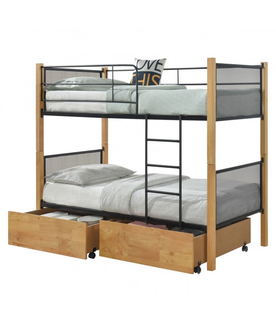 ΚΡΕΒΑΤΙ ΚΟΥΚΕΤΑ ΜΕ 2 ΕΠΙΔΑΠΕΔΙΑ ΣΥΡΤΑΡΙΑ RAYVEN HM21119.02 ΞΥΛΟ-ΜΕΤΑΛΛΟ-ΓΙΑ ΣΤΡΩΜΑΤΑ  90x190εκ