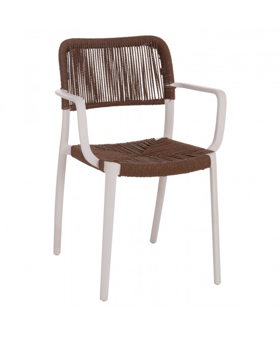 ΠΟΛΥΘΡΟΝΑ ΕΞ.ΧΩΡΟΥ STRIDER HM6391.01 ΛΕΥΚΟ ΠΟΛΥΠΡΟΠΥΛΕΝΙΟ--ΚΑΦΕ ΣΧΟΙΝΙ 57x53x80Υεκ.