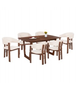 ΣΕΤ ΤΡΑΠΕΖΑΡΙΑΣ 7ΤΜΧ ZARRA HM21338.01 ΤΡΑΠΕΖΙ ΑΠΟ MDF--ΚΑΡΕΚΛΕΣ ΜΕ ΜΠΟΥΚΛΕ ΥΦΑΣΜΑ