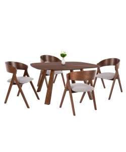 ΣΕΤ ΤΡΑΠΕΖΑΡΙΑΣ 5ΤΜΧ NEKKER HM21340.01 ΤΡΑΠΕΖΙ ΑΠΟ MDF--ΚΑΡΕΚΛΕΣ ΑΠΟ RUBBERWOOD