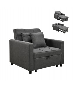 ΠΟΛΥΘΡΟΝΑ-ΚΡΕΒΑΤΙ MERO HM3306.01 ΓΚΡΙ ΥΦΑΣΜΑ 98x85x88Υεκ.