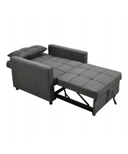 ΠΟΛΥΘΡΟΝΑ-ΚΡΕΒΑΤΙ MERO HM3306.01 ΓΚΡΙ ΥΦΑΣΜΑ 98x85x88Υεκ.