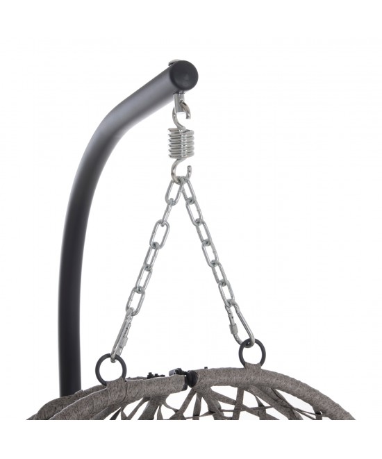 ΚΡΕΜΑΣΤΗ ΦΩΛΙΑ NESTA HM6468.01 ΓΚΡΙ ΜΕΤΑΛΛΟ & P.E.RATTAN 100x100x190Υεκ.