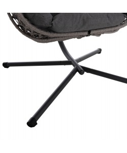 ΚΡΕΜΑΣΤΗ ΦΩΛΙΑ NESTA HM6468.01 ΓΚΡΙ ΜΕΤΑΛΛΟ & P.E.RATTAN 100x100x190Υεκ.