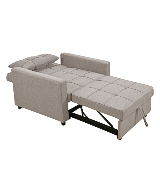 ΠΟΛΥΘΡΟΝΑ-ΚΡΕΒΑΤΙ MERO HM3306.03 ΜΠΕΖ ΥΦΑΣΜΑ 98x85x88Υεκ.