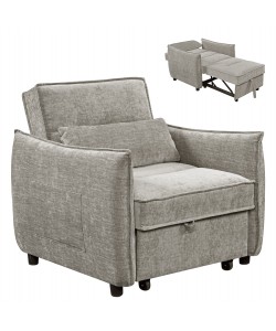 ΠΟΛΥΘΡΟΝΑ-ΚΡΕΒΑΤΙ ORYN HM3307.03 ΜΠΕΖ ΥΦΑΣΜΑ 89x85x84Υεκ.