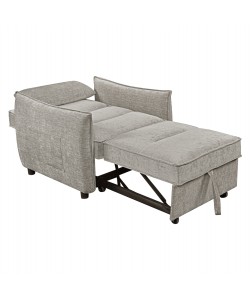 ΠΟΛΥΘΡΟΝΑ-ΚΡΕΒΑΤΙ ORYN HM3307.03 ΜΠΕΖ ΥΦΑΣΜΑ 89x85x84Υεκ.