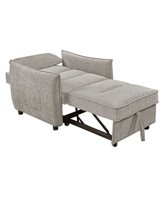 ΠΟΛΥΘΡΟΝΑ-ΚΡΕΒΑΤΙ ORYN HM3307.03 ΜΠΕΖ ΥΦΑΣΜΑ 89x85x84Υεκ.