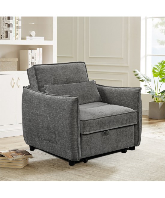 ΠΟΛΥΘΡΟΝΑ-ΚΡΕΒΑΤΙ ORYN HM3307.01 ΓΚΡΙ ΥΦΑΣΜΑ 89x85x84Υεκ.