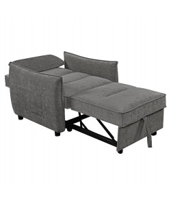 ΠΟΛΥΘΡΟΝΑ-ΚΡΕΒΑΤΙ ORYN HM3307.01 ΓΚΡΙ ΥΦΑΣΜΑ 89x85x84Υεκ.