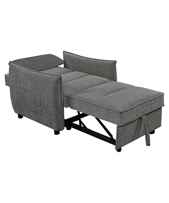 ΠΟΛΥΘΡΟΝΑ-ΚΡΕΒΑΤΙ ORYN HM3307.01 ΓΚΡΙ ΥΦΑΣΜΑ 89x85x84Υεκ.