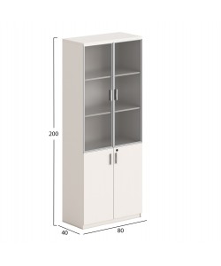 ΒΙΒΛΙΟΘΗΚΗ NEWLINE HM18281 ΜΕΛΑΜΙΝΗ ΛΕΥΚΗ & ΚΑΦΕ--ΓΥΑΛΙ 80x40x200Υεκ.