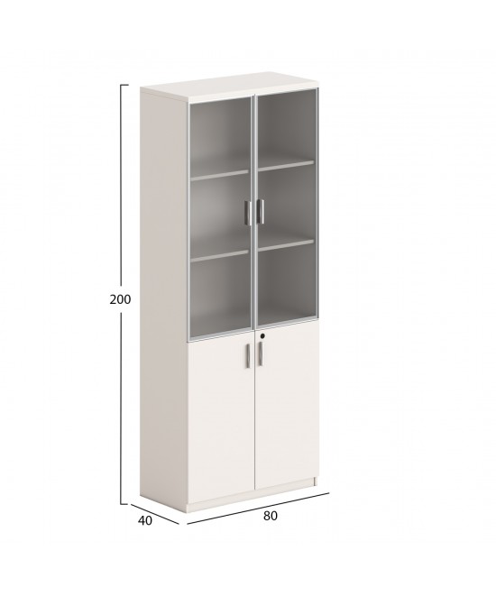 ΒΙΒΛΙΟΘΗΚΗ NEWLINE HM18281 ΜΕΛΑΜΙΝΗ ΛΕΥΚΗ & ΚΑΦΕ--ΓΥΑΛΙ 80x40x200Υεκ.