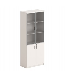 ΒΙΒΛΙΟΘΗΚΗ NEWLINE HM18281 ΜΕΛΑΜΙΝΗ ΛΕΥΚΗ & ΚΑΦΕ--ΓΥΑΛΙ 80x40x200Υεκ.