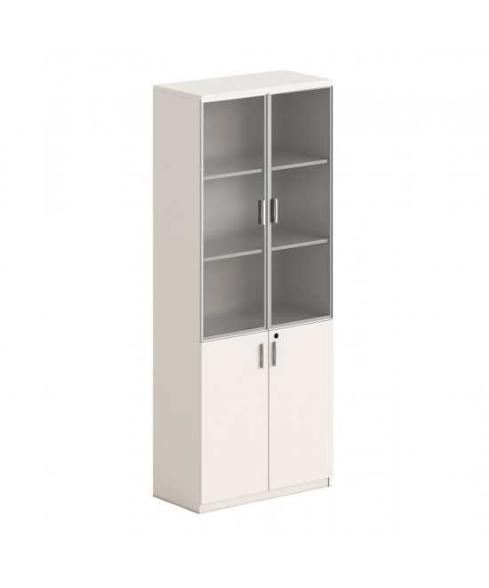 ΒΙΒΛΙΟΘΗΚΗ NEWLINE HM18281 ΜΕΛΑΜΙΝΗ ΛΕΥΚΗ & ΚΑΦΕ--ΓΥΑΛΙ 80x40x200Υεκ.