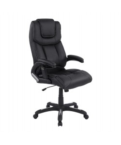 ΚΑΡΕΚΛΑ ΓΡΑΦΕΙΟΥ THORIN HM1050.01 ΜΕ MASSAGE ΜΑΥΡΗ HOMEMARKT 62x70x127Y εκ.