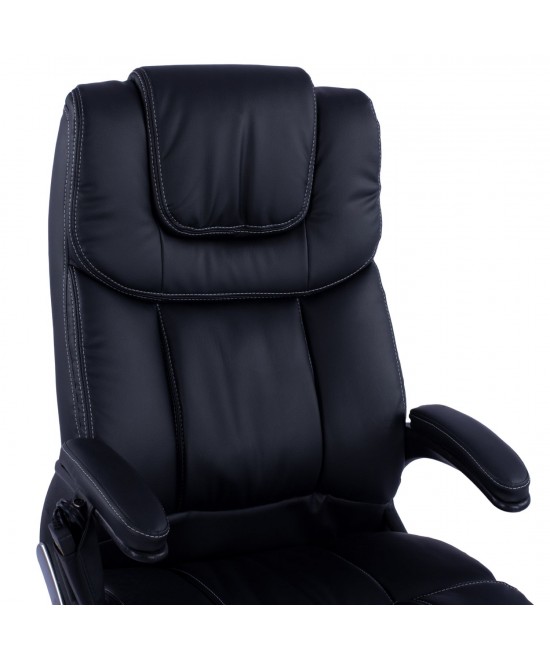 ΚΑΡΕΚΛΑ ΓΡΑΦΕΙΟΥ THORIN HM1050.01 ΜΕ MASSAGE ΜΑΥΡΗ HOMEMARKT 62x70x127Y εκ.