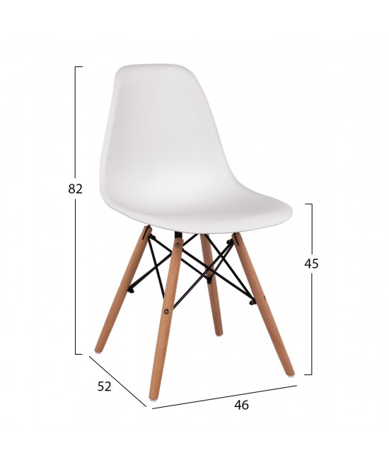 ΚΑΡΕΚΛΑ ΤΡΑΠΕΖΑΡΙΑΣ 2ΤΜΧ TWIST HM8460.21 ΛΕΥΚΟ PP--ΞΥΛΟ ΟΞΙΑΣ 46x50x82Υεκ.