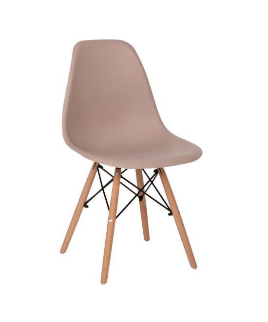 ΚΑΡΕΚΛΑ ΤΡΑΠΕΖΑΡΙΑΣ 2ΤΜΧ TWIST HM8460.55 ΚΑΠΟΥΤΣΙΝΟ PP--ΞΥΛΟ ΟΞΙΑΣ 46x50x82Υεκ.