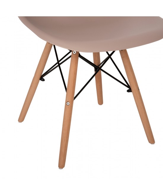 ΚΑΡΕΚΛΑ ΤΡΑΠΕΖΑΡΙΑΣ 2ΤΜΧ TWIST HM8460.55 ΚΑΠΟΥΤΣΙΝΟ PP--ΞΥΛΟ ΟΞΙΑΣ 46x50x82Υεκ.