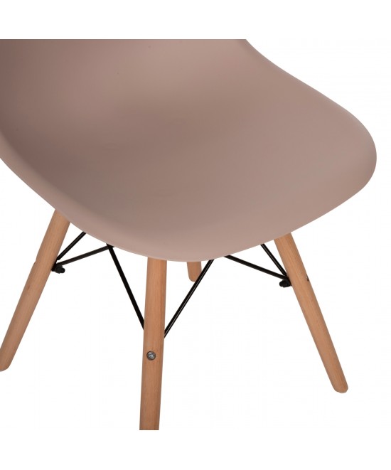 ΚΑΡΕΚΛΑ ΤΡΑΠΕΖΑΡΙΑΣ 2ΤΜΧ TWIST HM8460.55 ΚΑΠΟΥΤΣΙΝΟ PP--ΞΥΛΟ ΟΞΙΑΣ 46x50x82Υεκ.