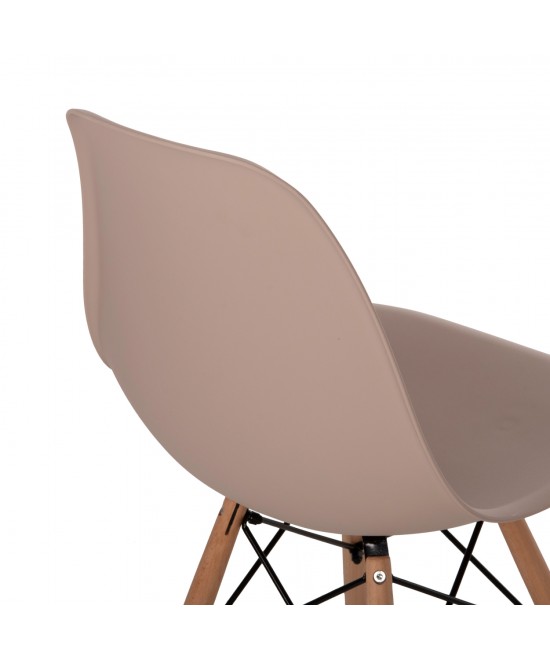 ΚΑΡΕΚΛΑ ΤΡΑΠΕΖΑΡΙΑΣ 2ΤΜΧ TWIST HM8460.55 ΚΑΠΟΥΤΣΙΝΟ PP--ΞΥΛΟ ΟΞΙΑΣ 46x50x82Υεκ.