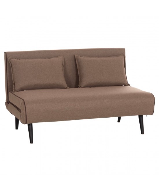 ΚΑΝΑΠΕΣ ΚΡΕΒΑΤΙ 2 ΑΤΟΜΩΝ ASMA HM3077.07 ΣΚΟΥΡΟ ΜΠΕΖ ΥΦΑΣΜΑ 143x78x84Yεκ.