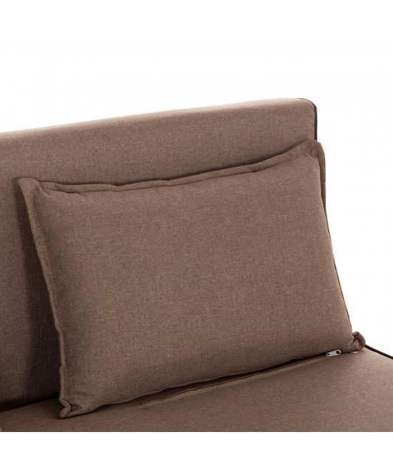 ΚΑΝΑΠΕΣ ΚΡΕΒΑΤΙ 2 ΑΤΟΜΩΝ ASMA HM3077.07 ΣΚΟΥΡΟ ΜΠΕΖ ΥΦΑΣΜΑ 143x78x84Yεκ.