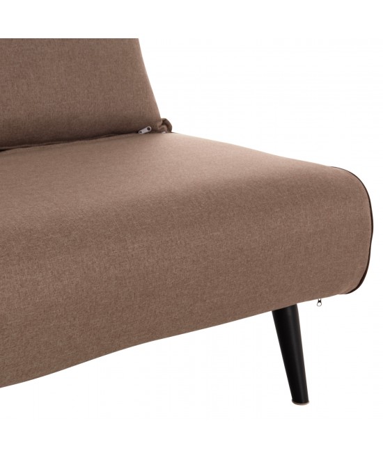 ΚΑΝΑΠΕΣ ΚΡΕΒΑΤΙ 2 ΑΤΟΜΩΝ ASMA HM3077.07 ΣΚΟΥΡΟ ΜΠΕΖ ΥΦΑΣΜΑ 143x78x84Yεκ.