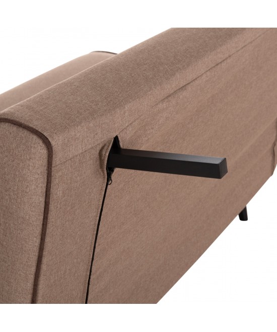 ΚΑΝΑΠΕΣ ΚΡΕΒΑΤΙ 2 ΑΤΟΜΩΝ ASMA HM3077.07 ΣΚΟΥΡΟ ΜΠΕΖ ΥΦΑΣΜΑ 143x78x84Yεκ.