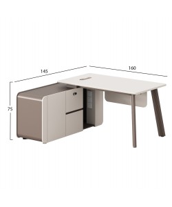 ΓΡΑΦΕΙΟ ΑΡΙΣΤΕΡΗ ΓΩΝΙΑ NEWLINE HM18272L ΜΕΛΑΜΙΝΗ ΕΚΡΟΥ-ΑΝΟΙΧΤΟ ΚΑΦΕ 160x145x75Υεκ