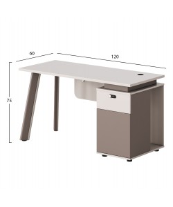 ΓΡΑΦΕΙΟ ΜΕ ΔΕΞΙ ΝΤΟΥΛΑΠΙ NEWLINE HM18273R ΜΕΛΑΜΙΝΗ ΕΚΡΟΥ-ΑΝΟΙΧΤΟ ΚΑΦΕ 120x60x75Υεκ