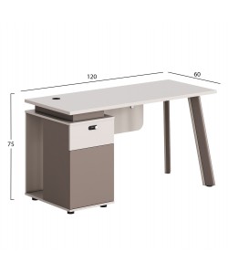 ΓΡΑΦΕΙΟ ΜΕ ΑΡΙΣΤΕΡΟ ΝΤΟΥΛΑΠΙ NEWLINE HM18273L ΜΕΛΑΜΙΝΗ ΕΚΡΟΥ-ΑΝΟΙΧΤΟ ΚΑΦΕ 120x60x75Υεκ