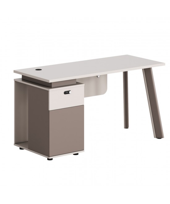 ΓΡΑΦΕΙΟ ΜΕ ΑΡΙΣΤΕΡΟ ΝΤΟΥΛΑΠΙ NEWLINE HM18273L ΜΕΛΑΜΙΝΗ ΕΚΡΟΥ-ΑΝΟΙΧΤΟ ΚΑΦΕ 120x60x75Υεκ