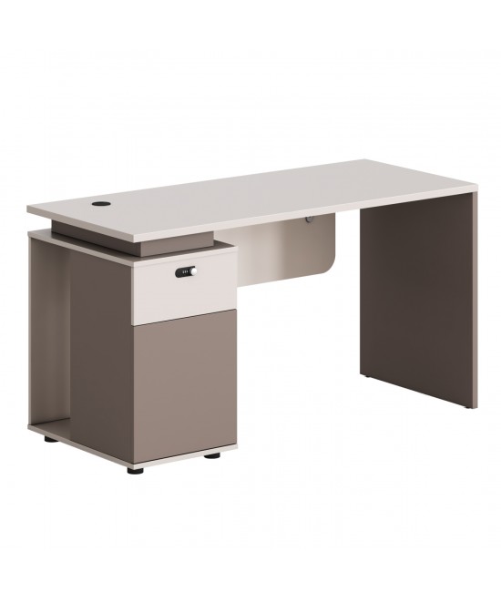 ΓΡΑΦΕΙΟ ΜΕ ΑΡΙΣΤΕΡΟ ΝΤΟΥΛΑΠΙ NEWLINE HM18274L ΜΕΛΑΜΙΝΗ ΕΚΡΟΥ-ΑΝΟΙΧΤΟ ΚΑΦΕ 120x60x75Υ