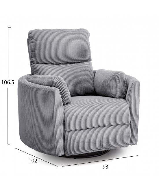 ΠΟΛΥΘΡΟΝΑ ΘΗΛΑΣΜΟΥ/RELAX VELMORA HM3300.01 ΓΚΡΙ ΚΟΤΛΕ ΥΦΑΣΜΑ 100x90x100Υεκ