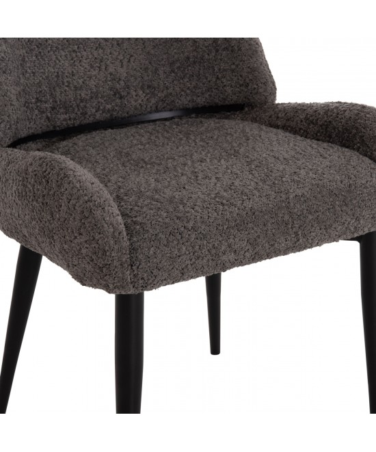 ΚΑΡΕΚΛΑ SARKY HM8585.11 ΥΦΑΣΜΑ ΜΠΟΥΚΛΕ ΓΚΡΙ ΜΕ ΜΕΤΑΛΛΙΚΑ ΠΟΔΙΑ 56x64x88Yεκ.