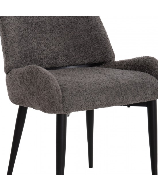 ΚΑΡΕΚΛΑ SARKY HM8585.11 ΥΦΑΣΜΑ ΜΠΟΥΚΛΕ ΓΚΡΙ ΜΕ ΜΕΤΑΛΛΙΚΑ ΠΟΔΙΑ 56x64x88Yεκ.