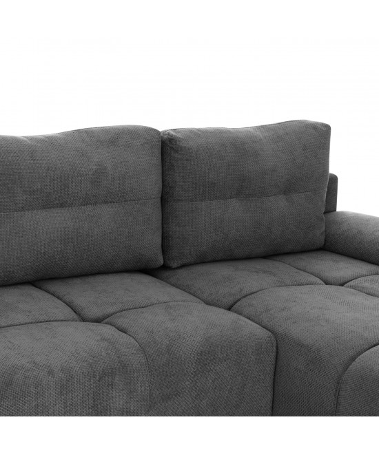 ΚΑΝΑΠΕΣ ΚΡΕΒΑΤΙ ΔΕΞΙΑ ΓΩΝΙΑ COMFYRA HM3336.01R ΓΚΡΙ ΥΦΑΣΜΑ 270x181x75Υεκ