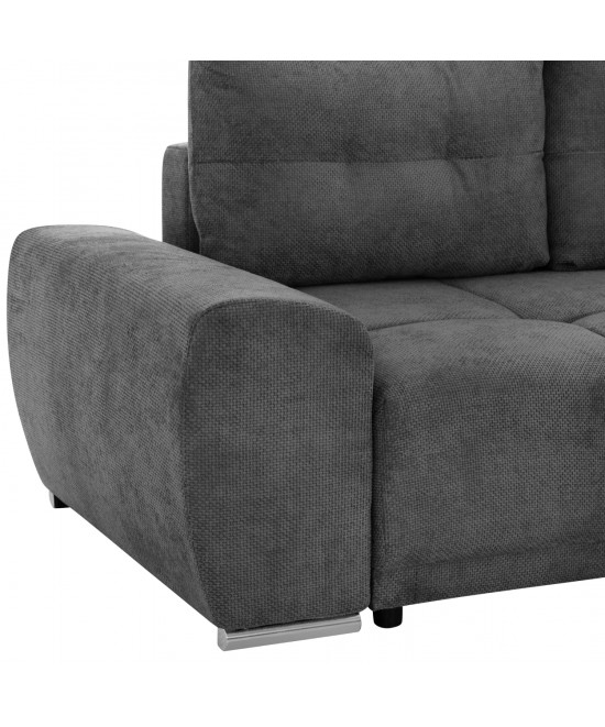 ΚΑΝΑΠΕΣ ΚΡΕΒΑΤΙ ΔΕΞΙΑ ΓΩΝΙΑ COMFYRA HM3336.01R ΓΚΡΙ ΥΦΑΣΜΑ 270x181x75Υεκ